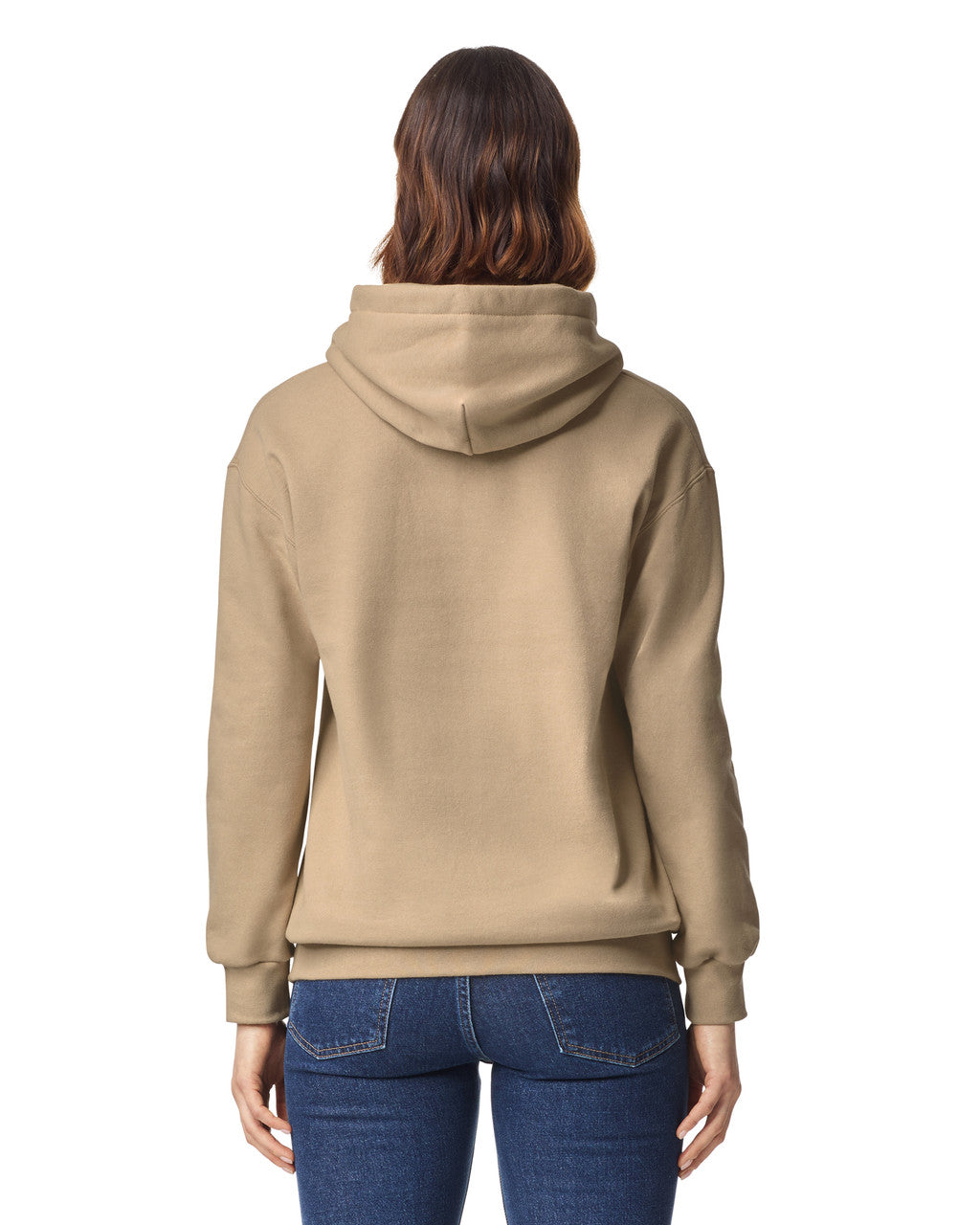 Gildan 19500 Unisex Hammer Maxweight Hooded Sweatshirt - Tan - model back