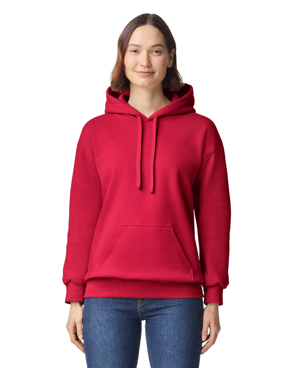 Gildan 19500 Unisex Hammer Maxweight Hooded Sweatshirt - Cherry Red - model front