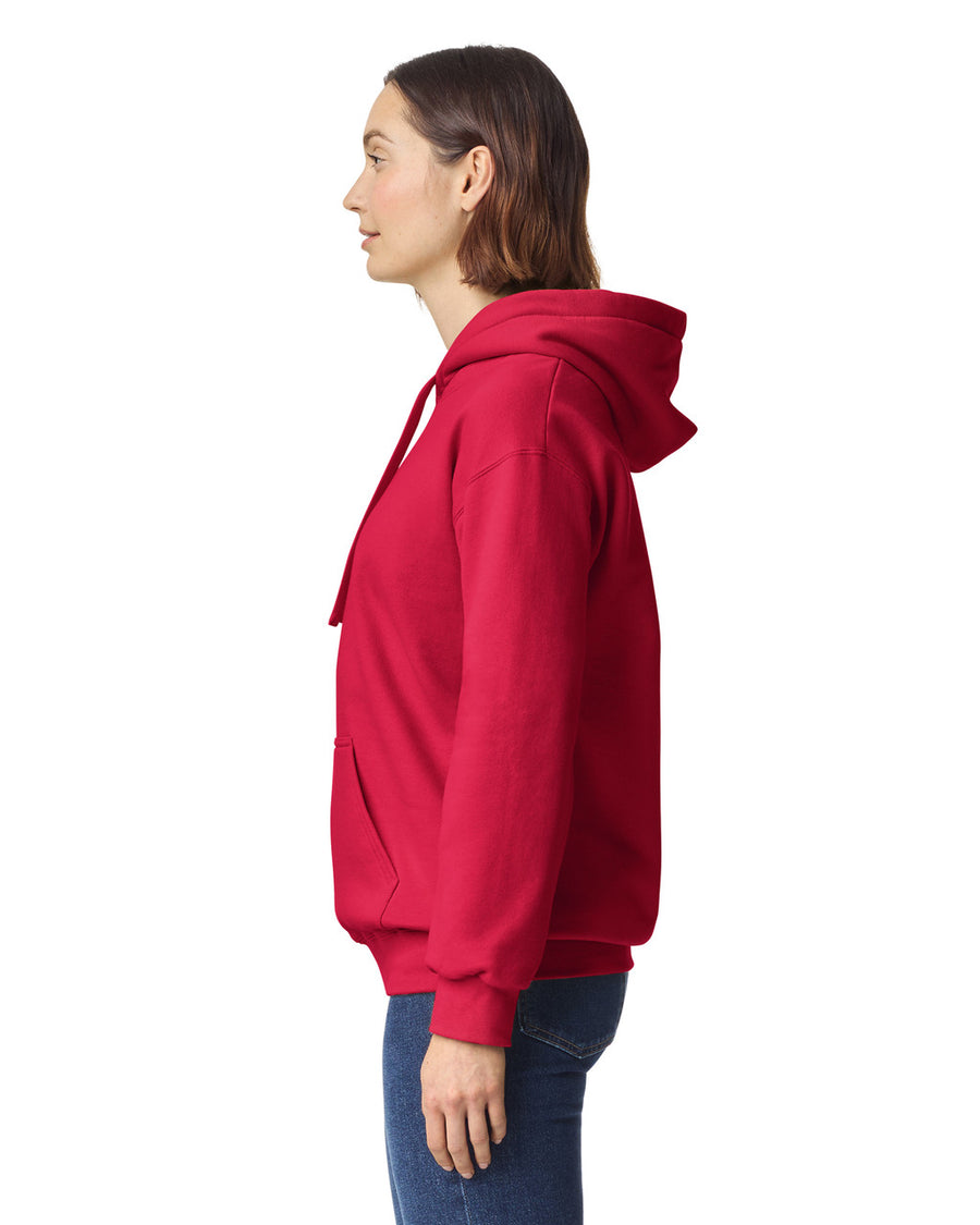 Gildan 19500 Unisex Hammer Maxweight Hooded Sweatshirt - Cherry Red - model side
