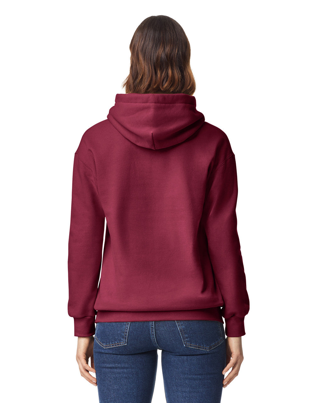 Gildan 19500 Unisex Hammer Maxweight Hooded Sweatshirt - Garnet - model back