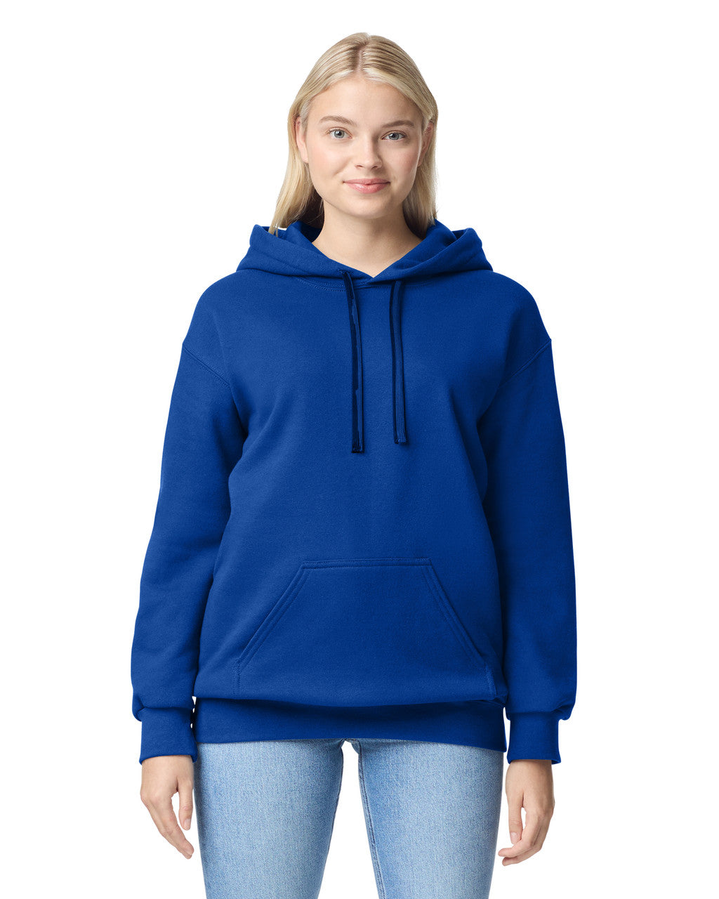 Gildan 19500 Unisex Hammer Maxweight Hooded Sweatshirt - Deep Royal - model front