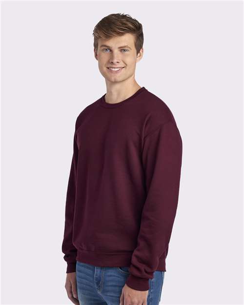 Jerzees 562MR NuBlend Crewneck Sweatshirt - Maroon - model side