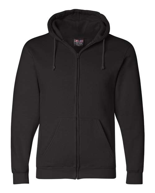 Bayside 900 Unisex USA-Made Full-Zip Hooded Sweatshirt - Black - front
