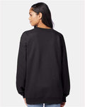 Hanes F260 Unisex Ultimate Cotton Crewneck Sweatshirt - Black - model back
