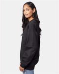 Hanes F260 Unisex Ultimate Cotton Crewneck Sweatshirt - Black - model side