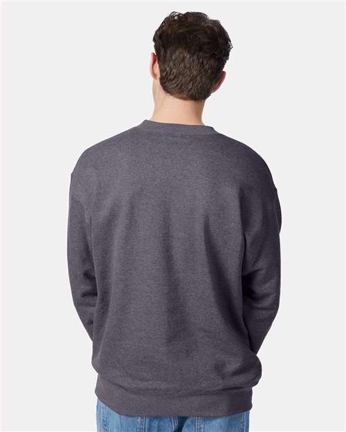 Hanes F260 Unisex Ultimate Cotton Crewneck Sweatshirt - Charcoal Heather - model back