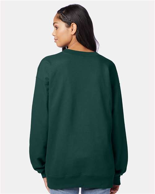 Hanes F260 Unisex Ultimate Cotton Crewneck Sweatshirt - Deep Forest - model back