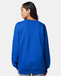 Hanes F260 Unisex Ultimate Cotton Crewneck Sweatshirt - Deep Royal - model back