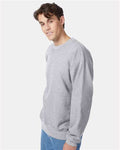 Hanes F260 Unisex Ultimate Cotton Crewneck Sweatshirt - Light Steel - model side