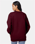 Hanes F260 Unisex Ultimate Cotton Crewneck Sweatshirt - Maroon - model back