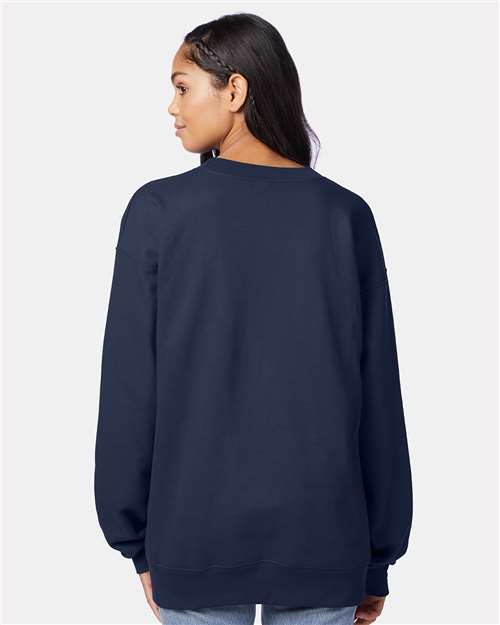 Hanes F260 Unisex Ultimate Cotton Crewneck Sweatshirt - Navy - model back