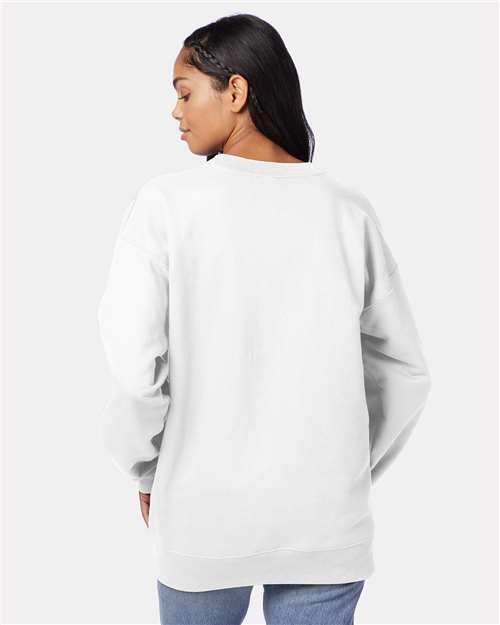 Hanes F260 Unisex Ultimate Cotton Crewneck Sweatshirt - White - model back