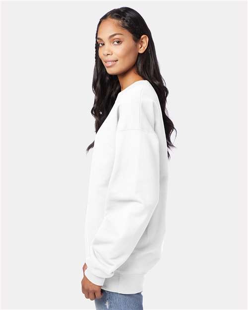 Hanes F260 Unisex Ultimate Cotton Crewneck Sweatshirt - White - model side