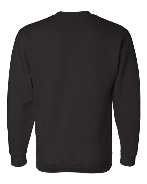 Bayside 1102 Unisex USA-Made Crewneck Sweatshirt - Black - back