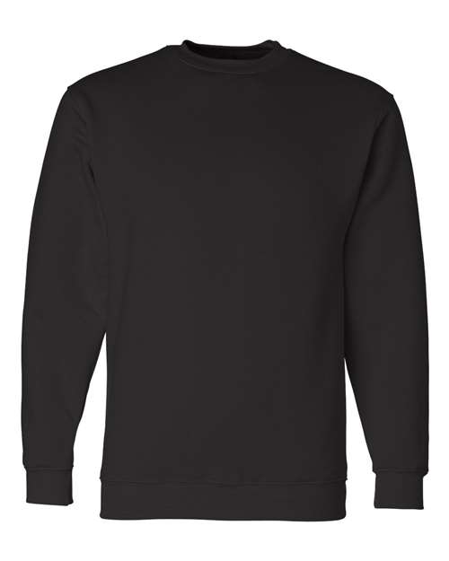 Bayside 1102 Unisex USA-Made Crewneck Sweatshirt - Black - front