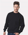 Bayside 1102 Unisex USA-Made Crewneck Sweatshirt - Black - model front