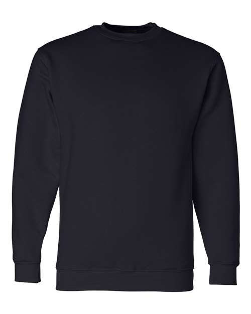 Bayside 1102 Unisex USA-Made Crewneck Sweatshirt - Navy - front
