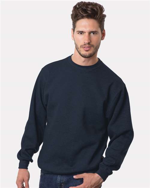 Bayside 1102 Unisex USA-Made Crewneck Sweatshirt - Navy - model front