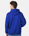 Hanes P170 EcoSmart Hooded Sweatshirt - Deep Royal - model back