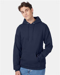Hanes P170 EcoSmart Hooded Sweatshirt - Navy - model front