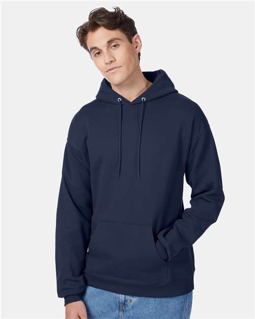Hanes P170 EcoSmart Hooded Sweatshirt - Navy - model front