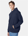Hanes P170 EcoSmart Hooded Sweatshirt - Navy - model side