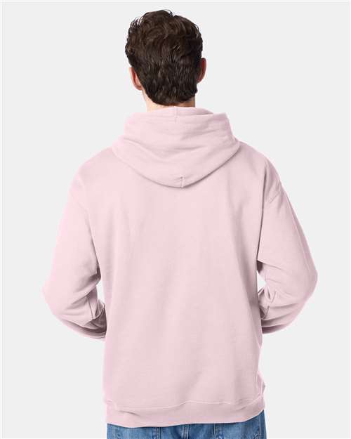 Hanes P170 EcoSmart Hooded Sweatshirt - Pale Pink - model back