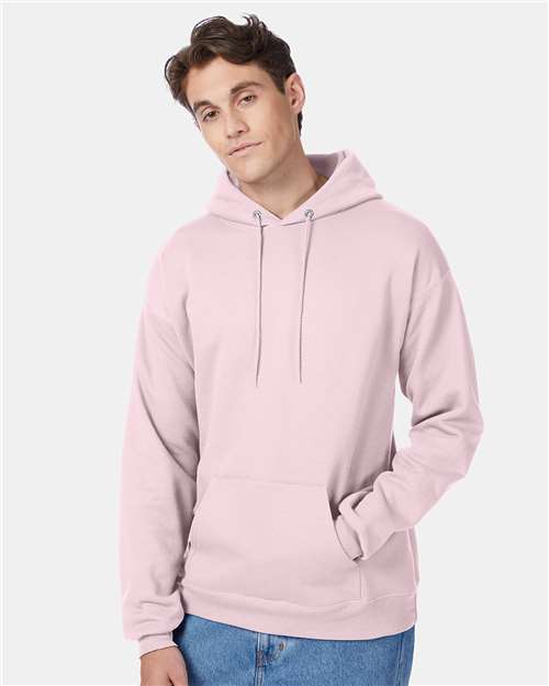 Hanes P170 EcoSmart Hooded Sweatshirt - Pale Pink - model front