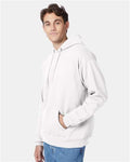 Hanes P170 EcoSmart Hooded Sweatshirt - White - model side