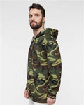 Code Five 3969 Unisex Camo Fleece Hoodie Sweatshirt - Green Woodland - model side