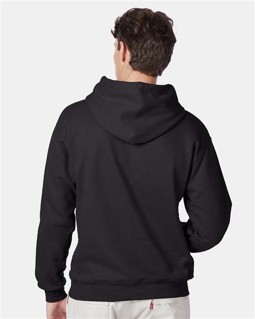 Hanes F170 Ultimate Cotton Hooded Sweatshirt - Black - model back