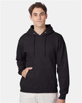 Hanes F170 Ultimate Cotton Hooded Sweatshirt - Black - model front