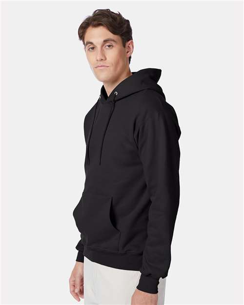 Hanes F170 Ultimate Cotton Hooded Sweatshirt - Black - model side