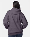 Hanes F170 Ultimate Cotton Hooded Sweatshirt - Charcoal Heather - model back