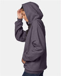 Hanes F170 Ultimate Cotton Hooded Sweatshirt - Charcoal Heather - model side