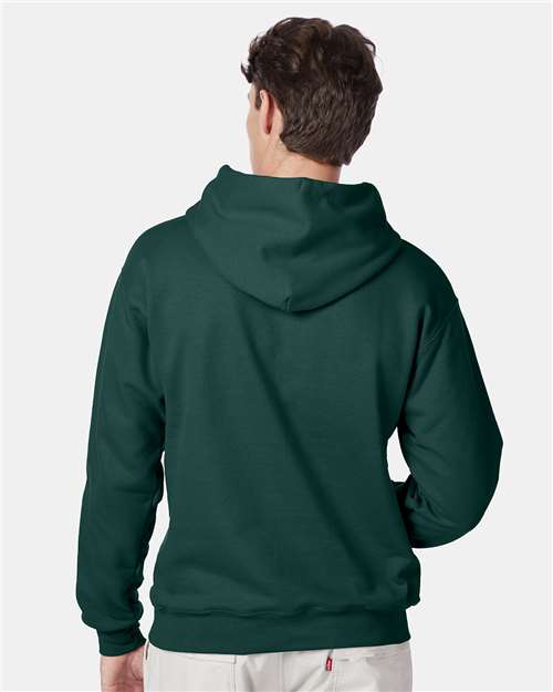 Hanes F170 Ultimate Cotton Hooded Sweatshirt - Deep Forest - model back