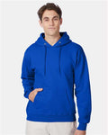 Hanes F170 Ultimate Cotton Hooded Sweatshirt - Deep Royal - model front