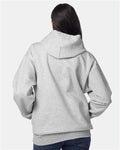 Hanes F170 Ultimate Cotton Hooded Sweatshirt - Light Steel - model back