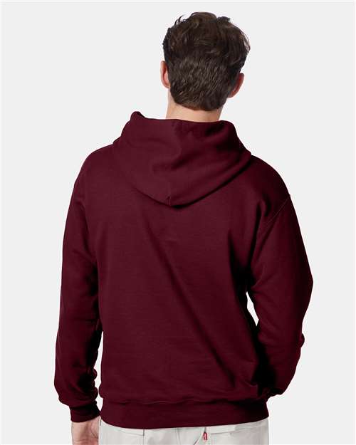 Hanes F170 Ultimate Cotton Hooded Sweatshirt - Maroon - model back