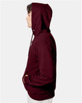 Hanes F170 Ultimate Cotton Hooded Sweatshirt - Maroon - model side