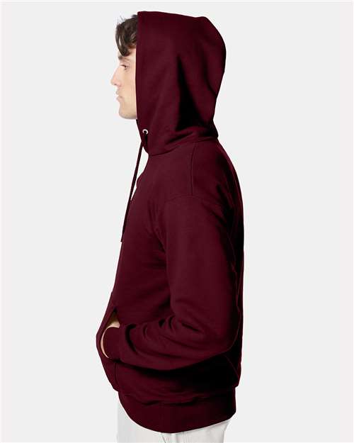 Hanes F170 Ultimate Cotton Hooded Sweatshirt - Maroon - model side