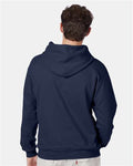 Hanes F170 Ultimate Cotton Hooded Sweatshirt - Navy - model back