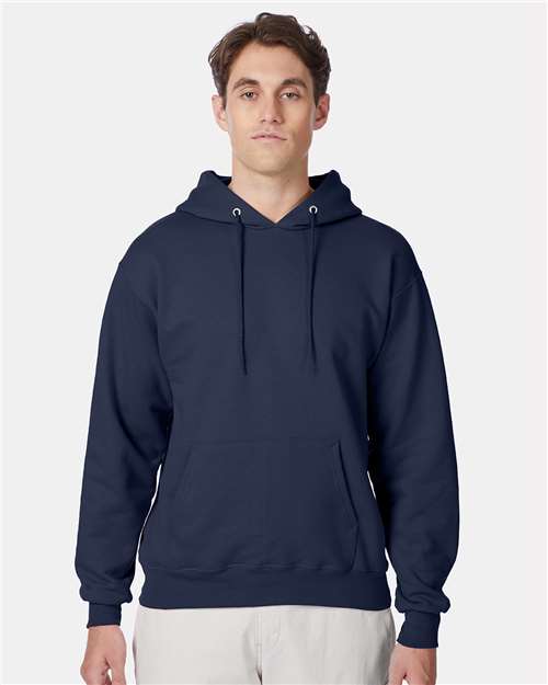 Hanes F170 Ultimate Cotton Hooded Sweatshirt - Navy - model front