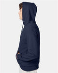 Hanes F170 Ultimate Cotton Hooded Sweatshirt - Navy - model side