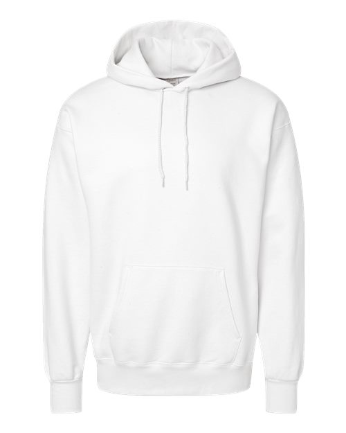 Hanes F170 Ultimate Cotton Hooded Sweatshirt - White - flat front