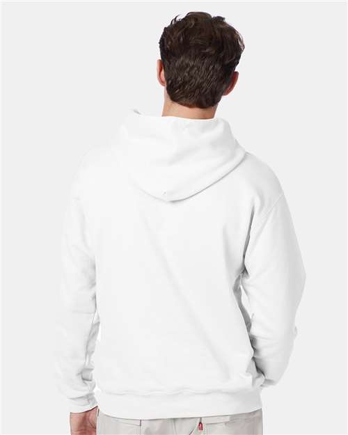 Hanes F170 Ultimate Cotton Hooded Sweatshirt - White - model back