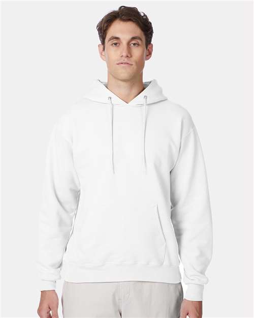 Hanes F170 Ultimate Cotton Hooded Sweatshirt - White - model front