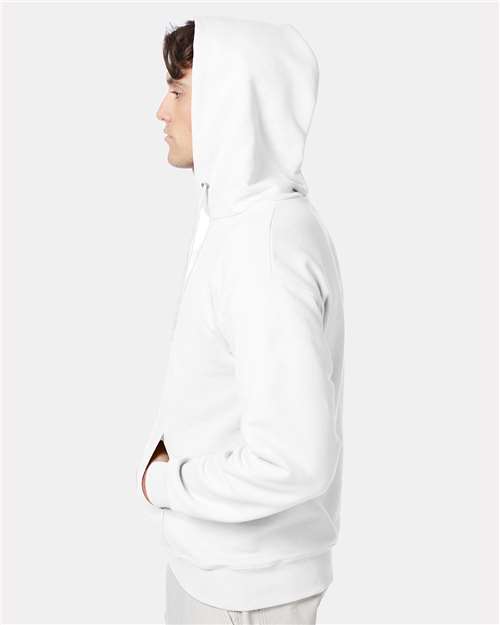 Hanes F170 Ultimate Cotton Hooded Sweatshirt - White - model side