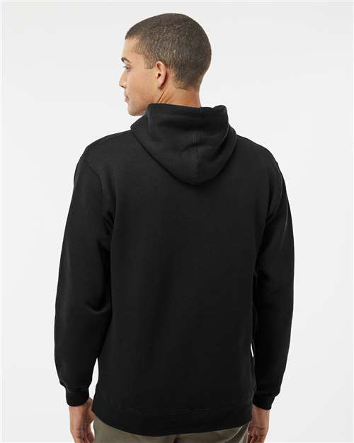 J. America 8824 Men's Premium Hooded Sweatshirt - Black - model back