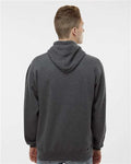 J. America 8824 Men's Premium Hooded Sweatshirt - Charcoal Heather - model back